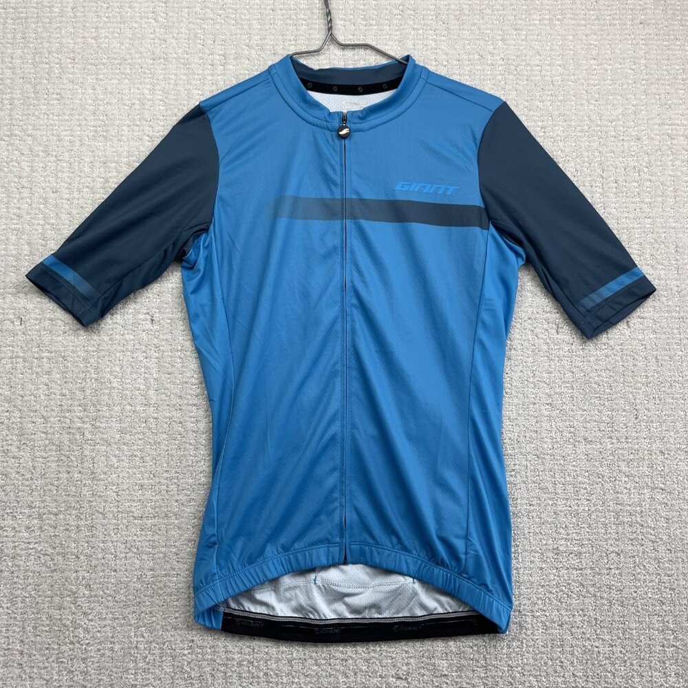 Giant Podium Cycling Jersey Men’s Sz S Blue Short Sleeve Zip Up Bike Racing Top